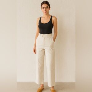 Cream Wide-Leg Pants, Size M, L, New With Tags